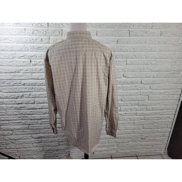 Pronto Uomo Men Shirt 3XLT Long Sleeve Collar Casual Non Iron Beige PLA51XE - Picture 6 of 8